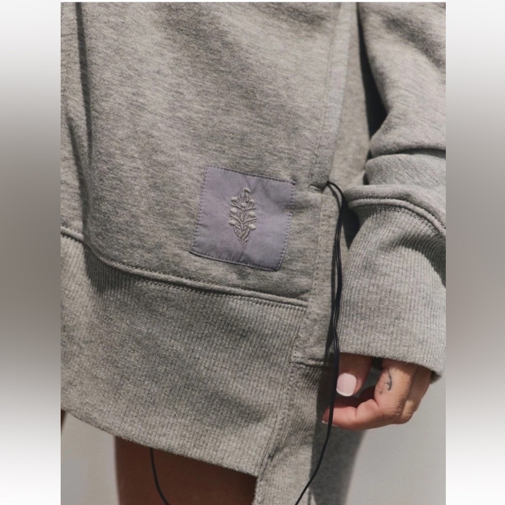 Free People Sprint To The Finish Zip Up Hoodie Ribbed Hem Pockets Slouchy - Picture 2 of 8